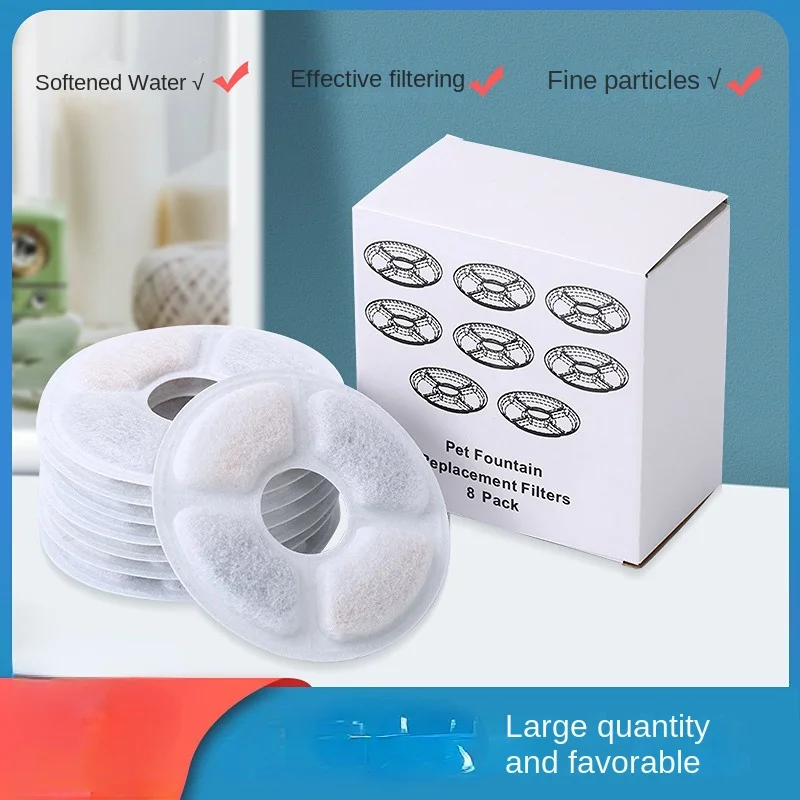 

Replacement Activated Carbon Filter for Cat Water Drinking Fountain Replaced Filters Flower for Pet Dog Round Fountain Dispenser