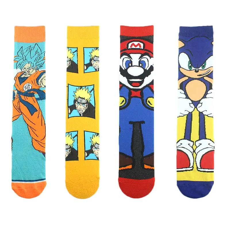 

New Happy Colorful Long Skateboard Socks Men Women Cartoon Design Pattern Hip Hop Cool Sokken For Unisex Funny Meias Cotton