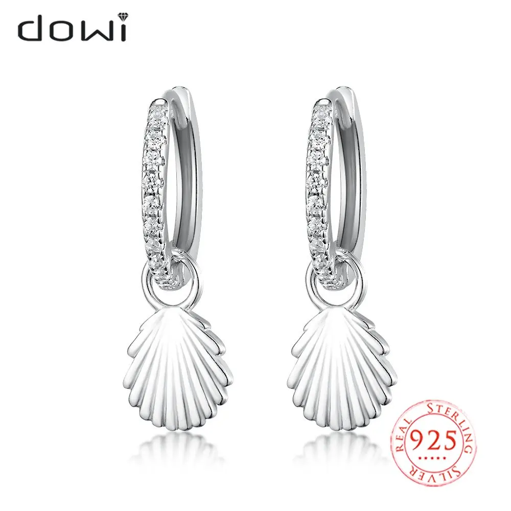 

Dowi Fashion Hoop Drop Earrings Silver 925 100% for Women Geometric Personality Engagement Party Fine Jewelry Gifts 2022