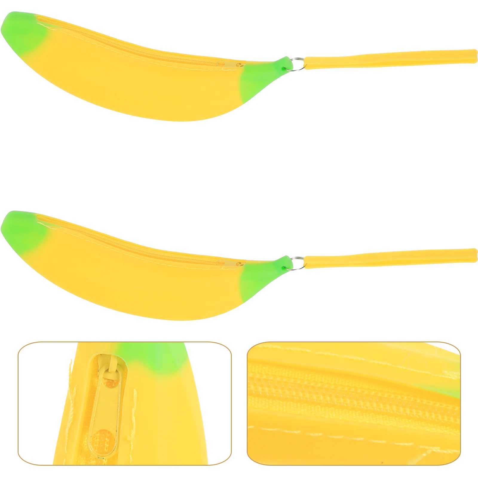 

2 Pcs Silicone Banana Case Korean Stationery Pouches Girls Student Gift Silica Gel Shaped Bag