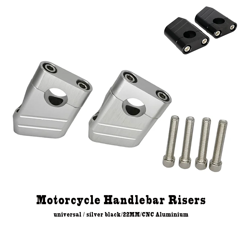 

1 пара 7/8 "22 мм Универсальные алюминиевые подставки на руль мотоцикла CNC для Harley Kawasaki Yamaha Honda BMW Suzuki Husqvarna 125cc