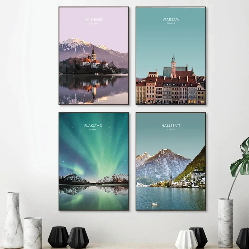 Современный домашний декор печать на холсте абстрактный европейский пейзажный