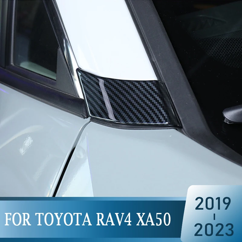 

For Toyota RAV4 2019 2020 2021 2022 2023 RAV 4 XA50 XA 50 Hybrid Carbon Fiber Car Front Window A Pillar Trim Cover Accessories