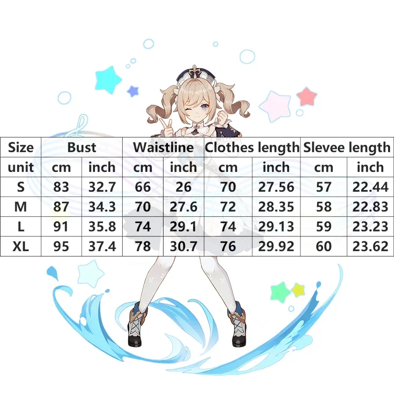 Игра Genshin Impact Barbara Gunnhildr Косплей Костюм Парик Милое Платье Горничной Женский На