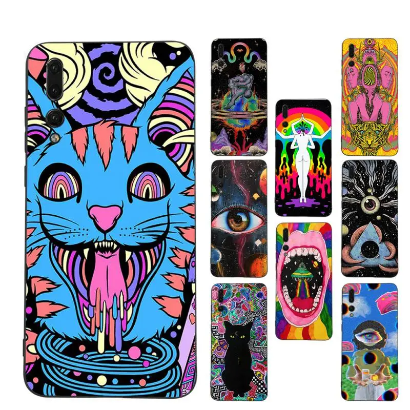 

Colourful Psychedelic Trippy Art Phone Case Soft Silicone Case For Huawei p 30lite p30 20pro p40lite P30 Capa