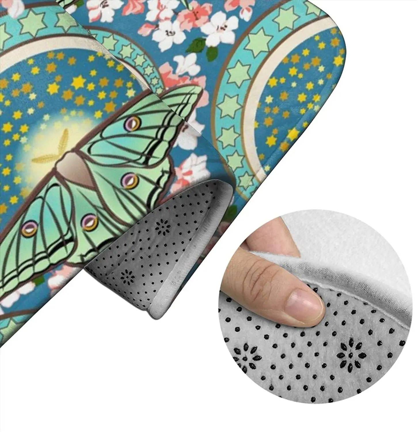 

Spanish Moon Bathroom Mat Sets 3 Piece Set Rugs Memory Foam Mat Set Toilet Seat Cover Bath Mat Lid Cover