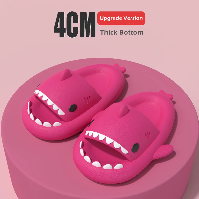New Women Home Slippers Cute Shark Shape Slides Outdoor Men Shoes Flip Flops Couples Cartoon EVA Non Slip Soft Thick Sole