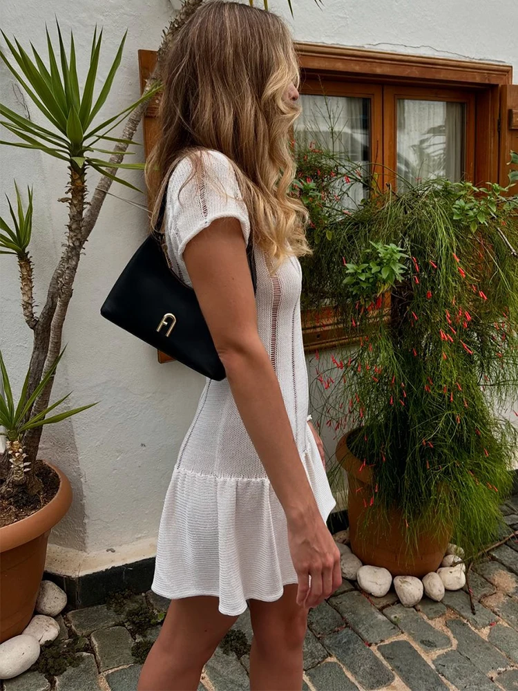 Trendix сексуальное открытое платье для женщин летнее тонкое лоскутное с короткими