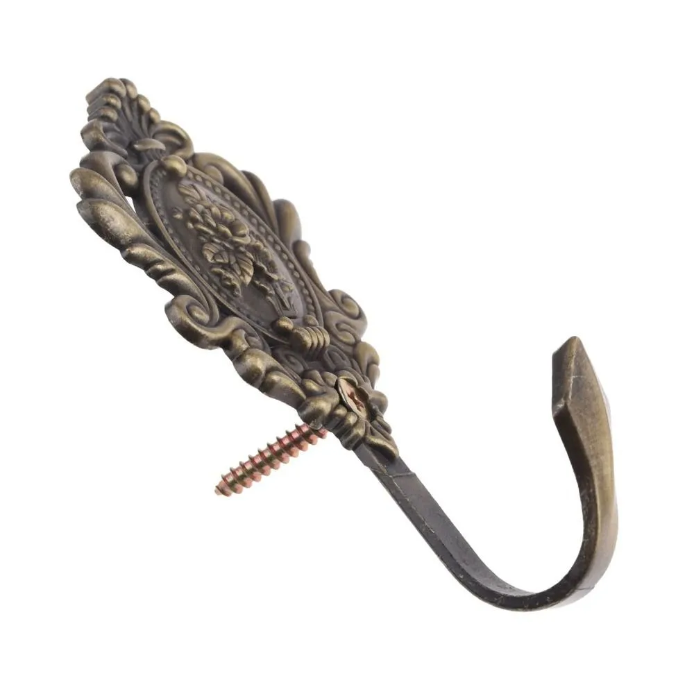 2 шт. винтажный крючок для ткани и шляпы с рисунком розы из цинкового сплава