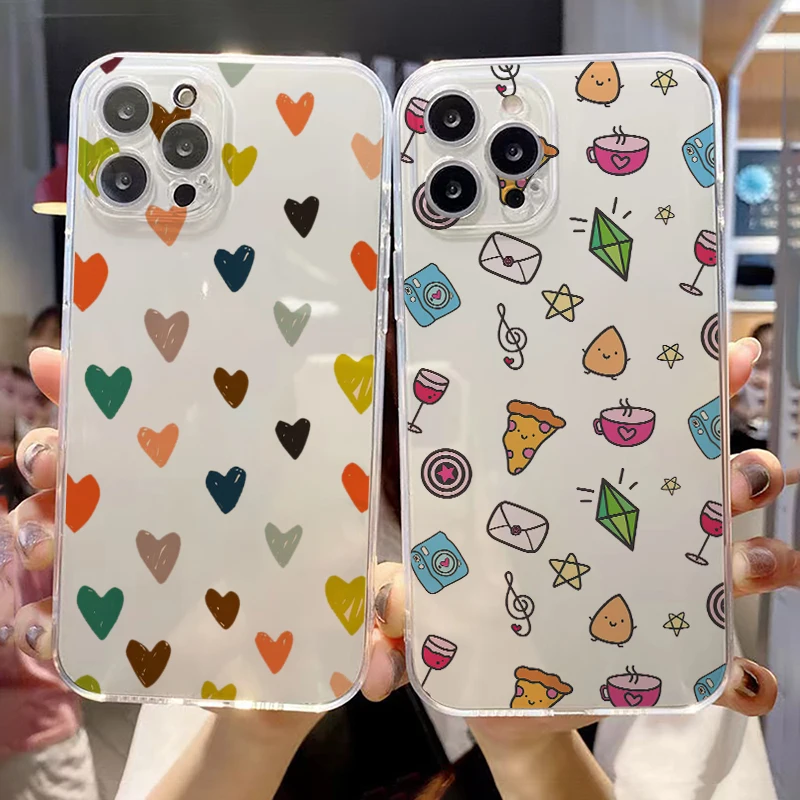

For APPLE iPhone 13 12 11 Pro Mini Max SE 2020 INS Flower Phone Cases For X XR XS Max 8 7 6s 6 Plus TPU Protective Cover Funda
