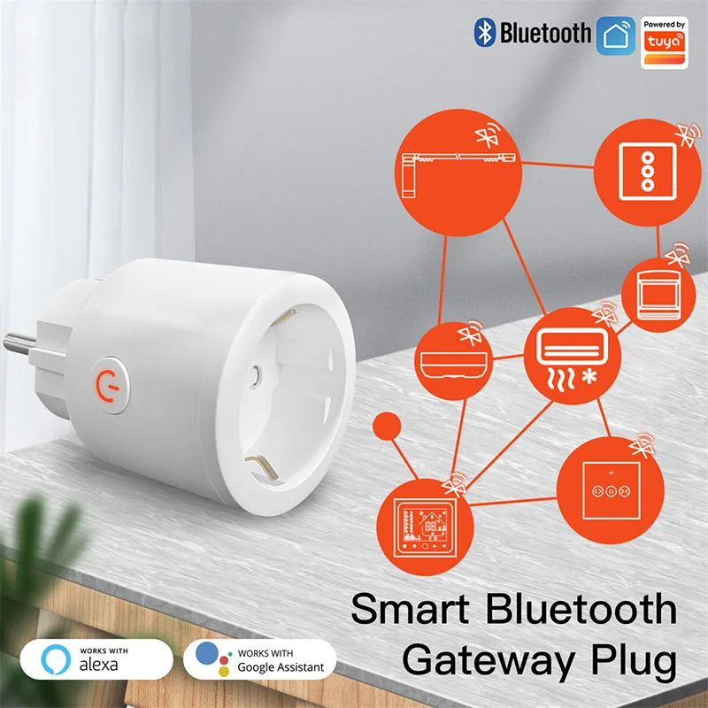 

Tuya Smart Plug WiFi Socket Mini Outlet Bluetooth Compatible With Gateway Hub Smart Life APP Chronometer Alexa GoogleHome 10A EU