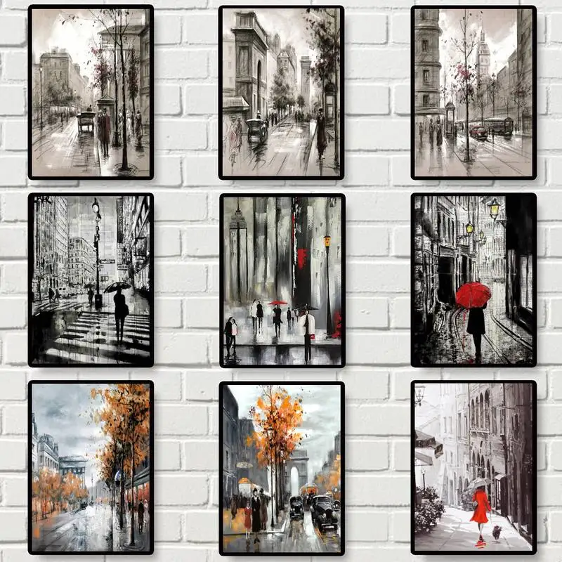 

Piece Abstract City Street Landscape POSTER Posters Prints Wall Pictures Living Room Home Decoration