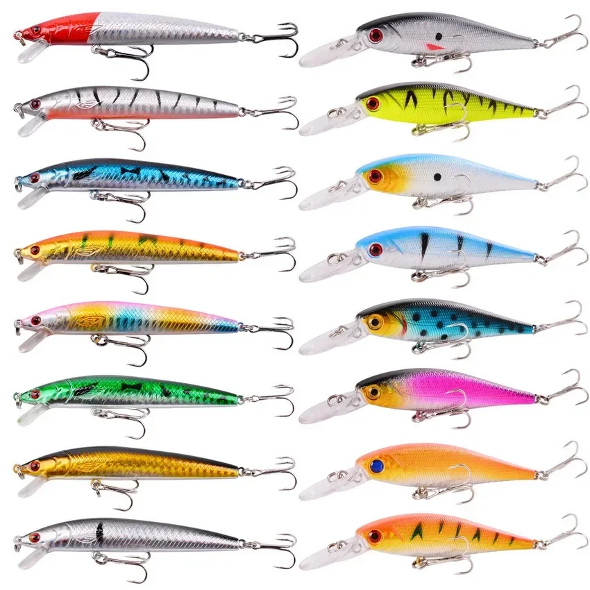 

16/8 Pcs/Set Minnow Mixed Fly Fishing Lure Set Artificial Hard Bait Realistic Bait Carp Fishing Tackle Pesca Wholesale