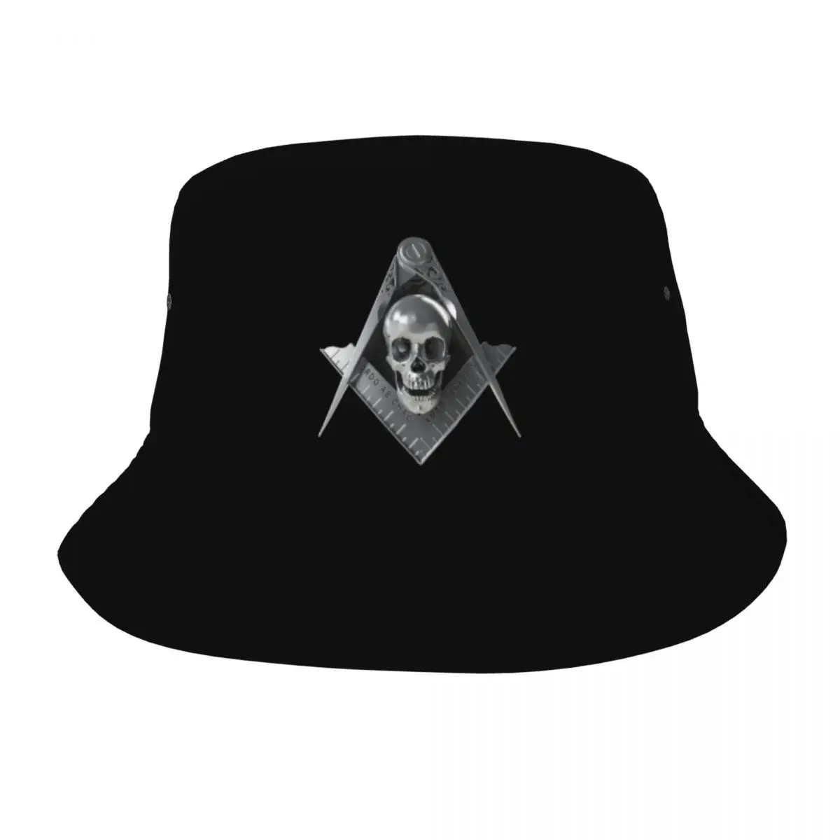 

Freemason Compass Skull Widows Son Masonic Bucket Hat Summer Beach Hatwear Fishing Fisherman Caps for Hiking Bob Hat Foldable