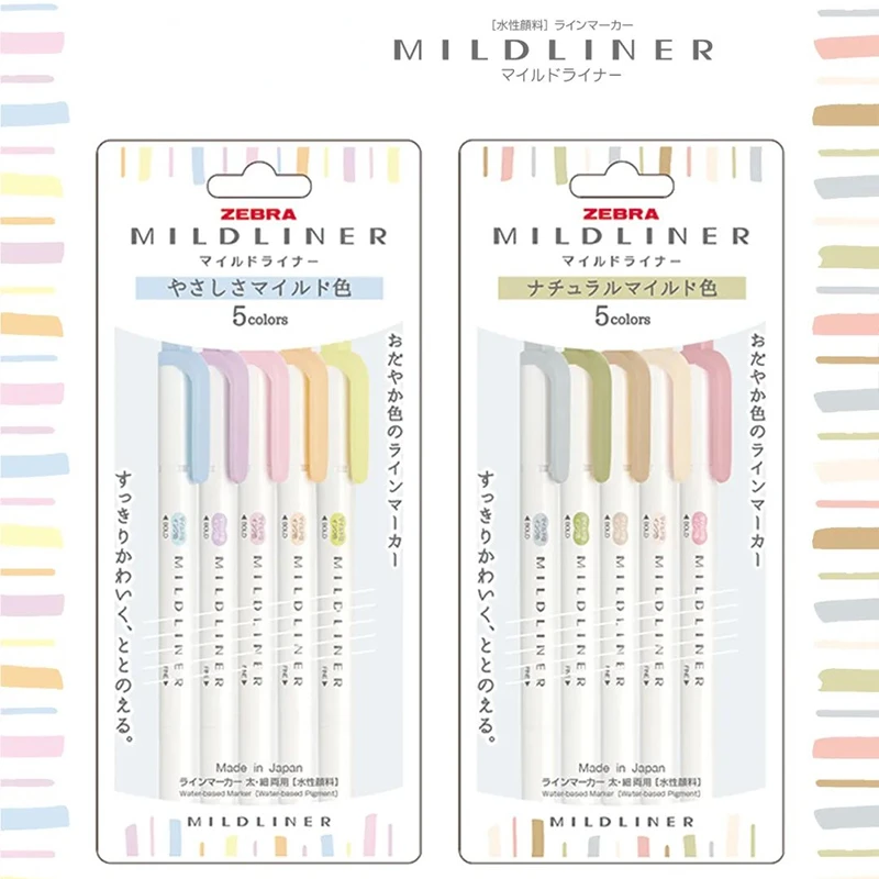 

New Colors Japan Soft Salt Series WKT7 Double-headed Highlighter 10 Colors Student Supplies Cute Highlighters Marker