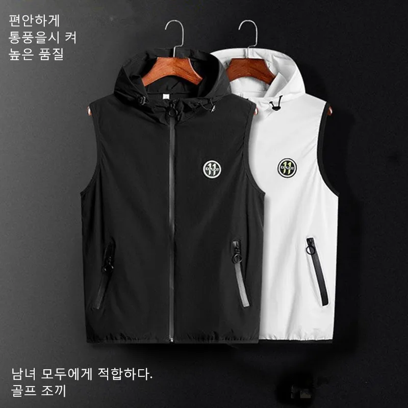 Golf jackets vest for men Summer fashion ultra-thin Ice silk Elastic golf waistcoat outdoors Golf wear Light soft Men golf Coats