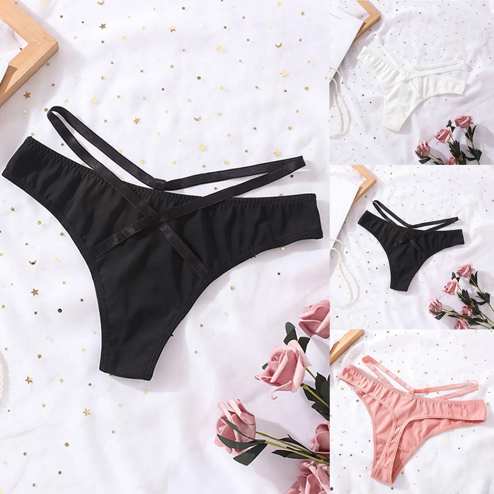 Комплект стрингов, женское нижнее белье, женское сексуальное длинное ...