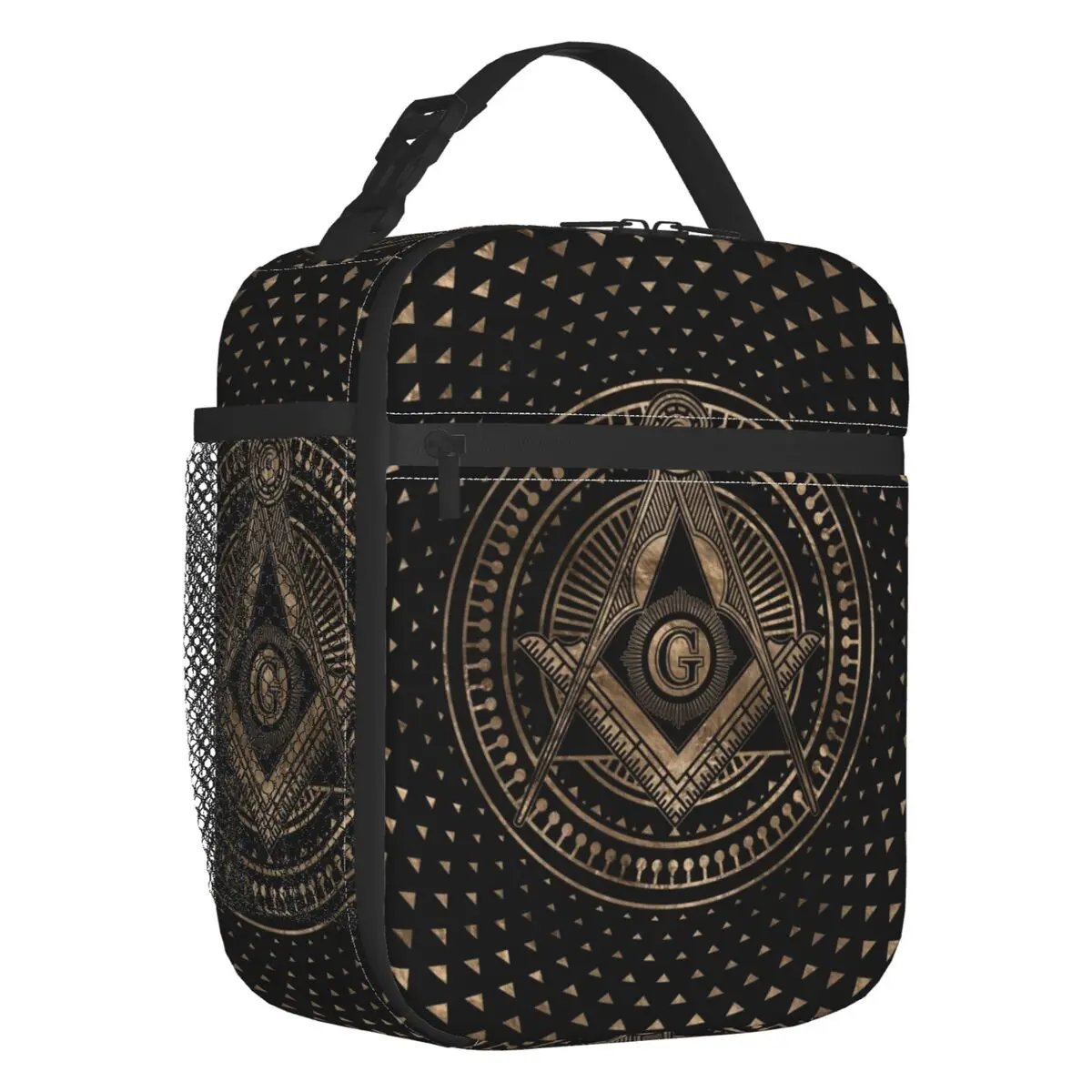 

Портативный Ланч-бокс с символом фремасона, квадратный термо-Ланч-бокс с компасами для женщин, кулер с термоизоляцией для еды, детская школьная сумка