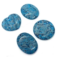 5pcs blue agate pendant set natural stone apatite pendant jewelry diy making necklace pendant charm making gift accessories