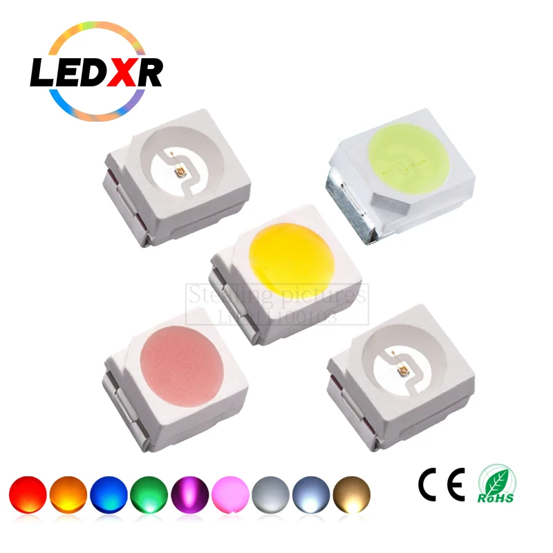 

100 шт. светодиодный патч 3528 SMD LED3528 белый 3528 красный 3528 зеленый 3528 синий 3528 желтый 3528 оранжевый 3528 розовый 3538 ледяной синий