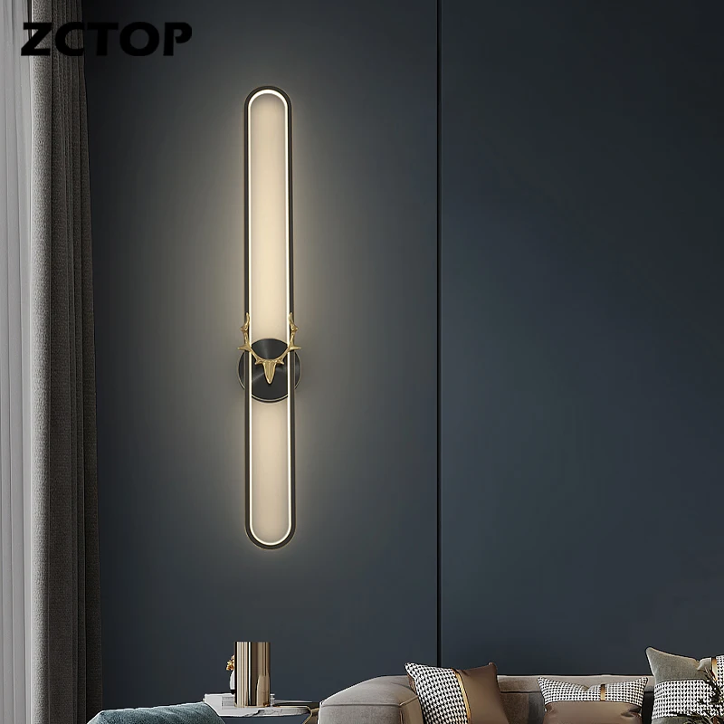 

LED Wall Lamp Simple Mirror Lights All Copper Indoor Wall Light For Bedroom Bedside Lamp Living Room Sofa Background Wall Sconce
