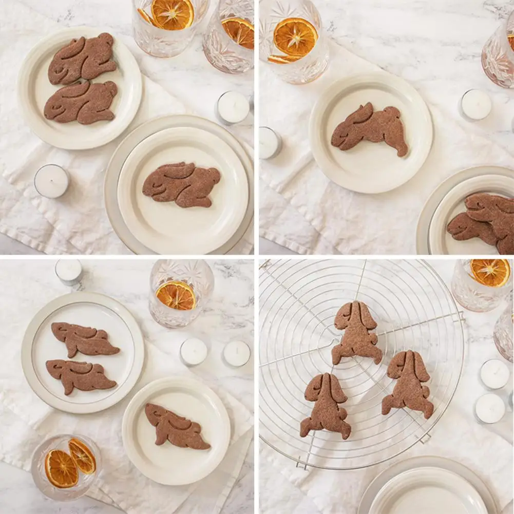 

Biscuits Mold Useful Long Lifespan Plastic Easter Bunny Cookie Mold for Festival