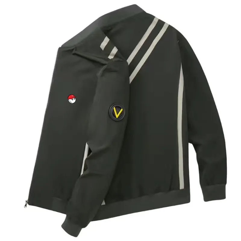 

High quality Spring Autumn Jackets Men Golf Wear Stand Collar Slim Windbreaker Man Golf Clothing Bomber Coat Plus Size 5 6 7 8XL