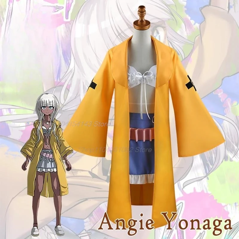 Костюм для косплея Danganronpa Angie Yonaga Аниме Супер униформа женщин наряд Хэллоуина
