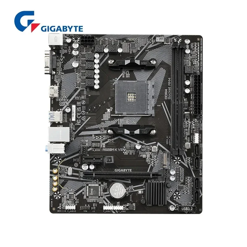 НОВАЯ материнская плата GIGABYTE A520M K V2 AMD AM4 для процессора Ryzen 3/4/5 серии DDR4 64 ГБ 5100