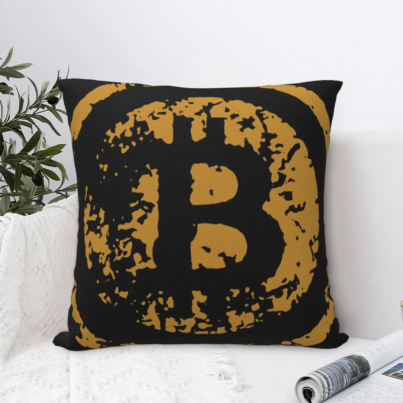 

Новогодняя Подушка-наволочка с биткоином, подушки-наволочки с молнией на спине, декоративные подушки для гостиной, наволочки, чехол s