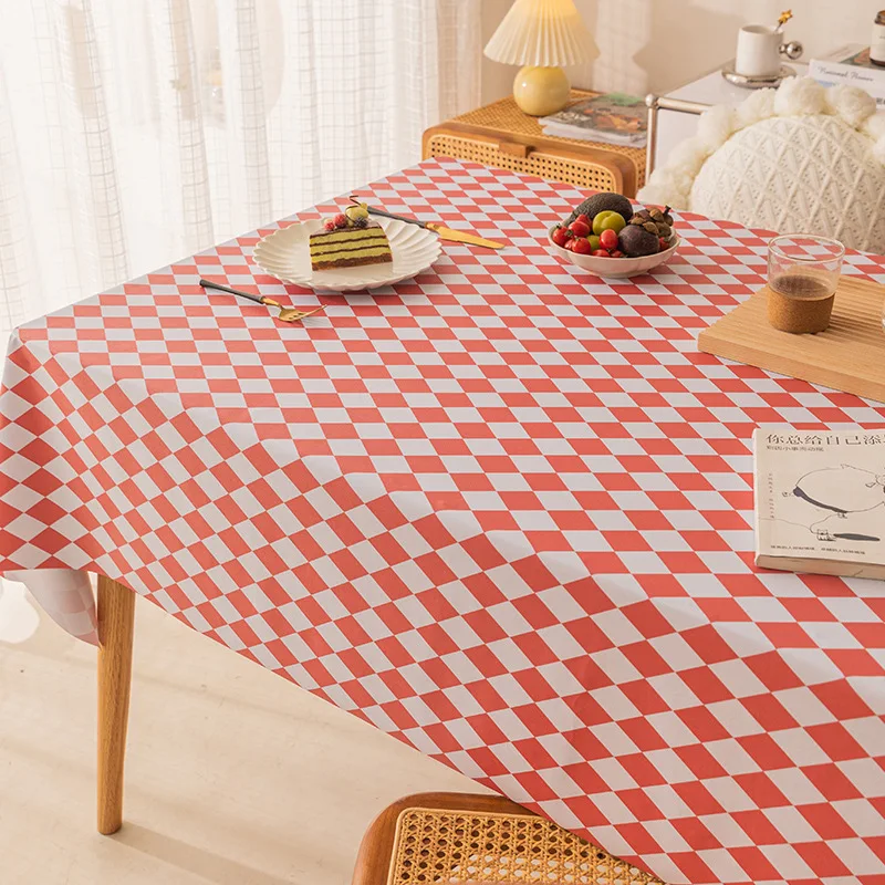 Rectangular PVC waterproof and oil-proof tablecloth covering decorates the family dining table cloth