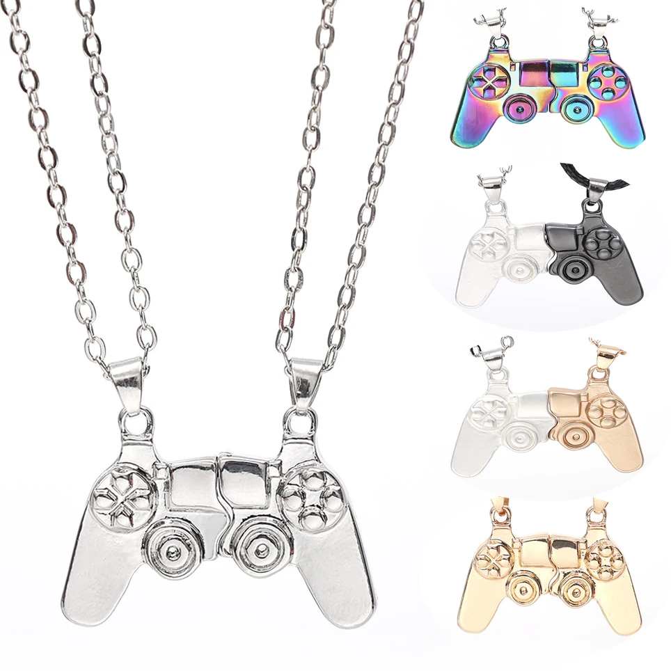 

2pcs /set Magnetic Gamepad Couple Necklaces Alloy Pendant Necklace for Women Men Lovers Best Friend Jewelry Gifts Magnet Attract
