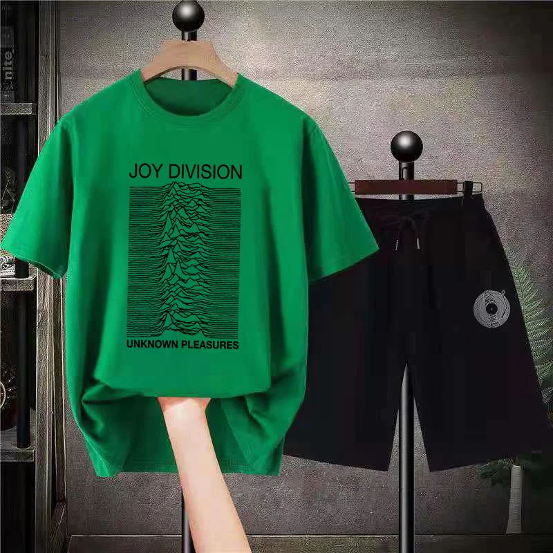2023 Men's T-shirt Set Fashion Street Wear Printed Men's Cotton Short Set Hip Hop Sportswear Summer T-shirt Shorts Set Street