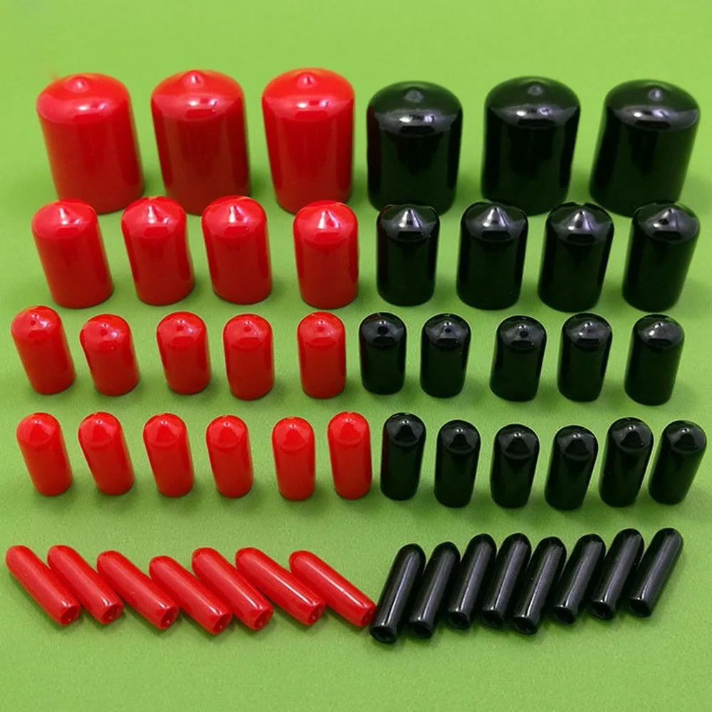 

20pc M16 M18 M20 Rubber Cap Screw End Cover Plastic Tube Hub Thread Protector Push-fit for Pipe Round BlackM25 M28 M30 M35 M45
