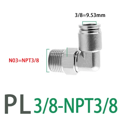 

PL304 пневматический быстрый соединитель из нержавеющей стали для 1/4 5/16 3/8 1/2 дюймов трубный шланг фитинг NPT1/8 мужской фитинг компрессора