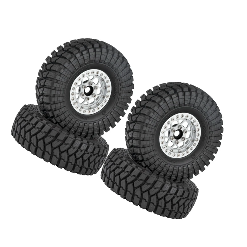 

4PCS 110Mm 1.9 Beadlock Wheel Rim Tire Set For 1/10 RC Crawler Car Traxxas TRX4 RC4WD D90 Axial SCX10 II III Redcat