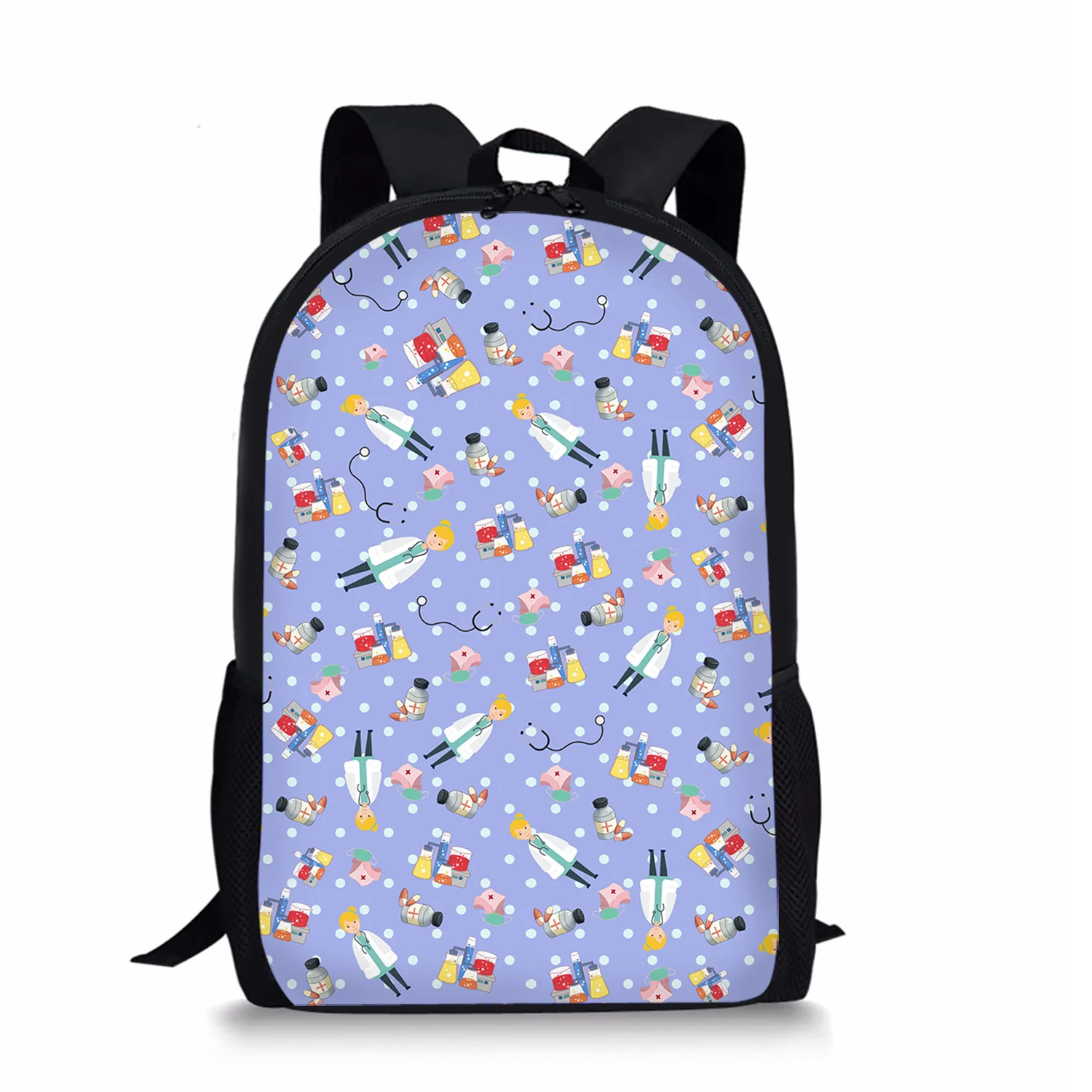 Nurse Topic Style Print New Large Schoolbag Student School Backpack Waterproof Bagpack Capacity Primary Book Bags