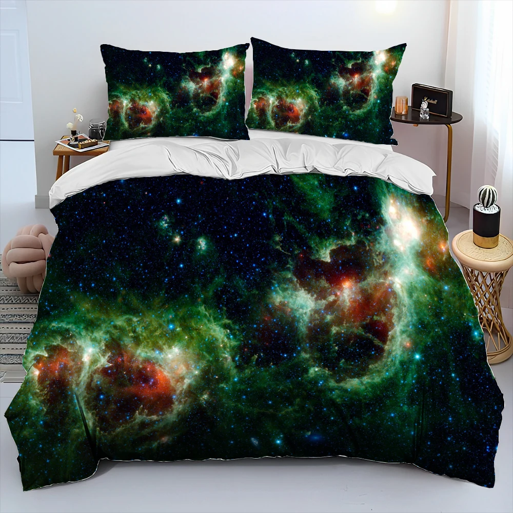Комплект постельного белья Galaxy Universe Space Stars пододеяльник наволочка комплект King