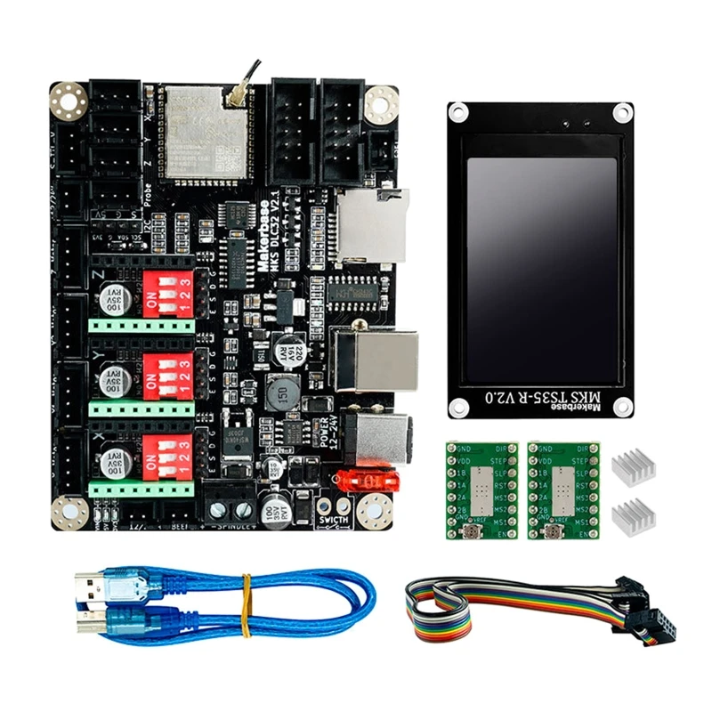 

Материнская плата для 3D-принтера MKS DLC32 с автономным управлением, 32 бит, ESP32, Wi-Fi, лазерная гравировальная машина, комплект управления ler A4988 TTL ...
