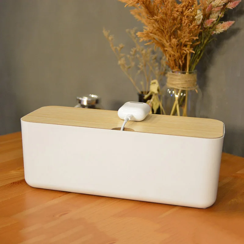 Деревянный ящик для хранения кабелей домашнего офиса проволочный прямоугольный