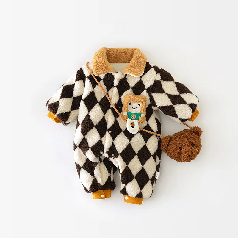 

Зимняя детская одежда MILANCEL, флисовые комбинезоны для мальчиков, утепленные комбинезоны в клетку с подкладкой