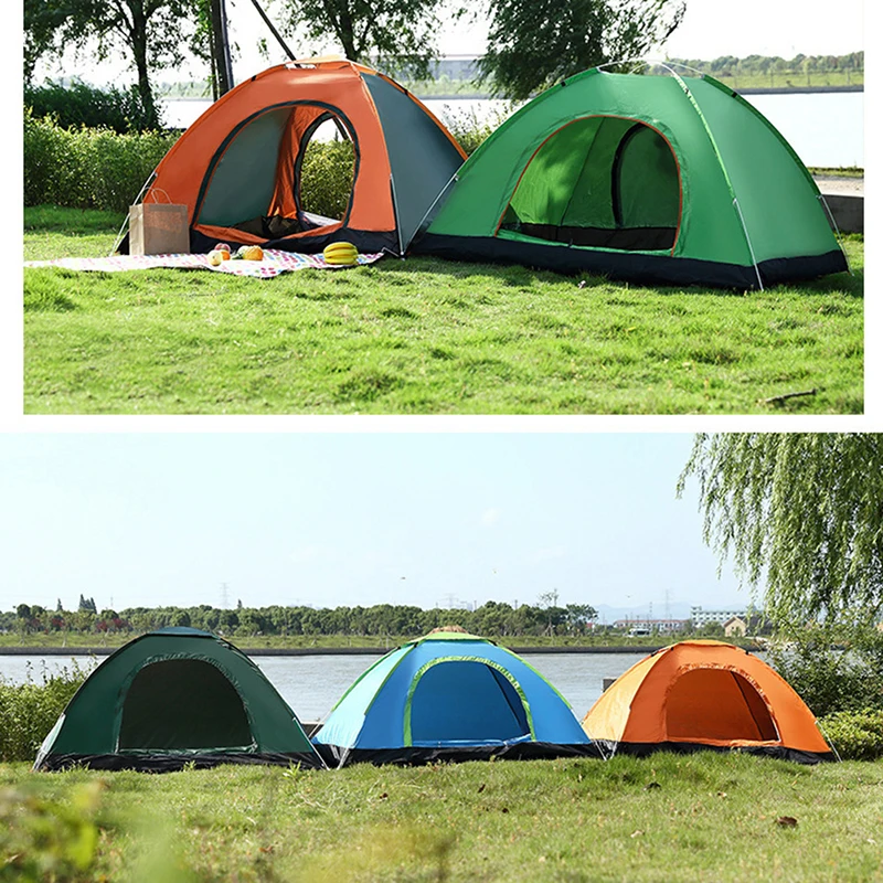 

2-3 Person Instant Up Camping Tent Waterproof Double Door Outdoor Automatic Tent Hiking Sunshade Awning Tents Outdoor Camping
