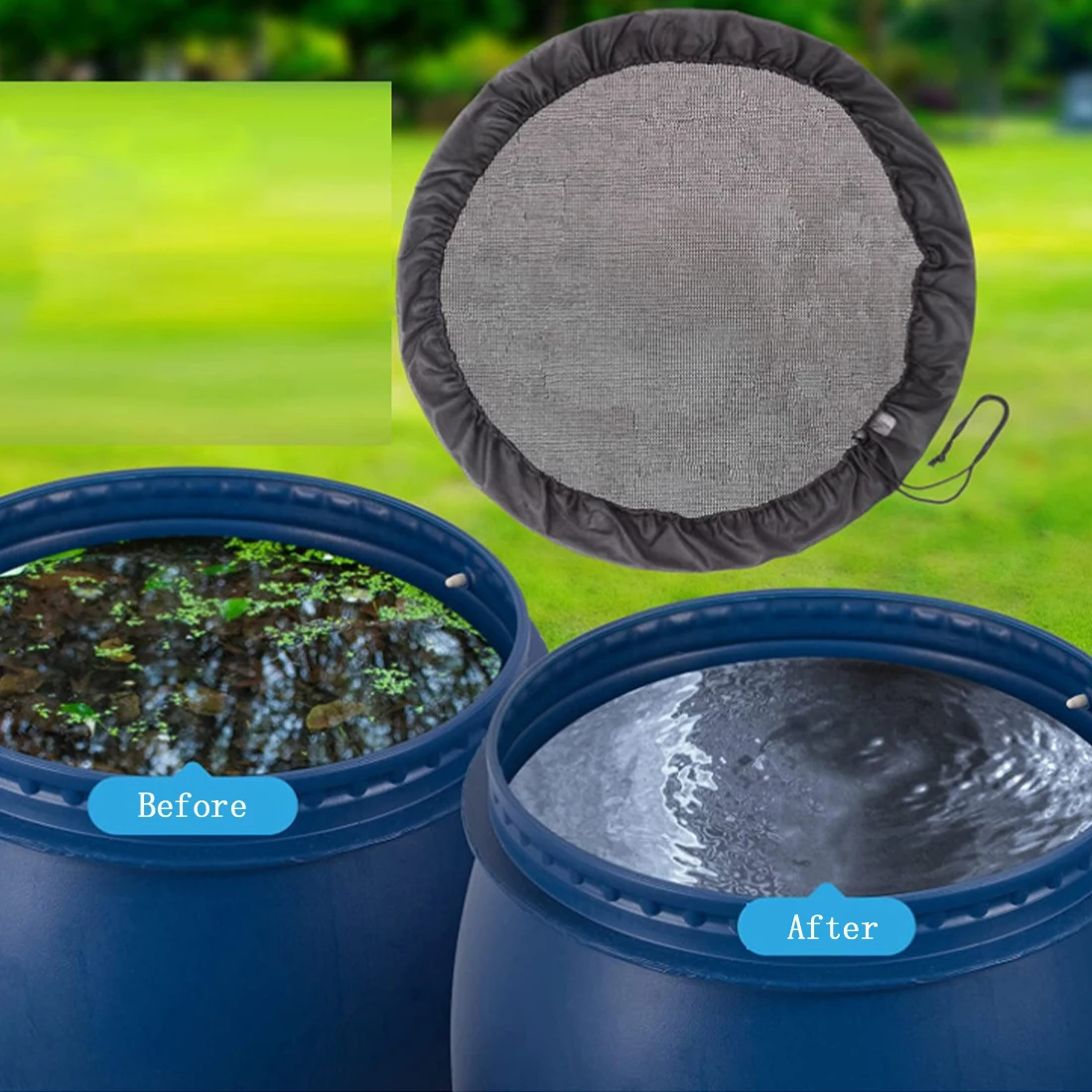 

Rain Bucket Net Cover Bucket Insect Proof Net Cover Water Tank Screen Protection Cover Rain Bucket Filter Protective Net 2023