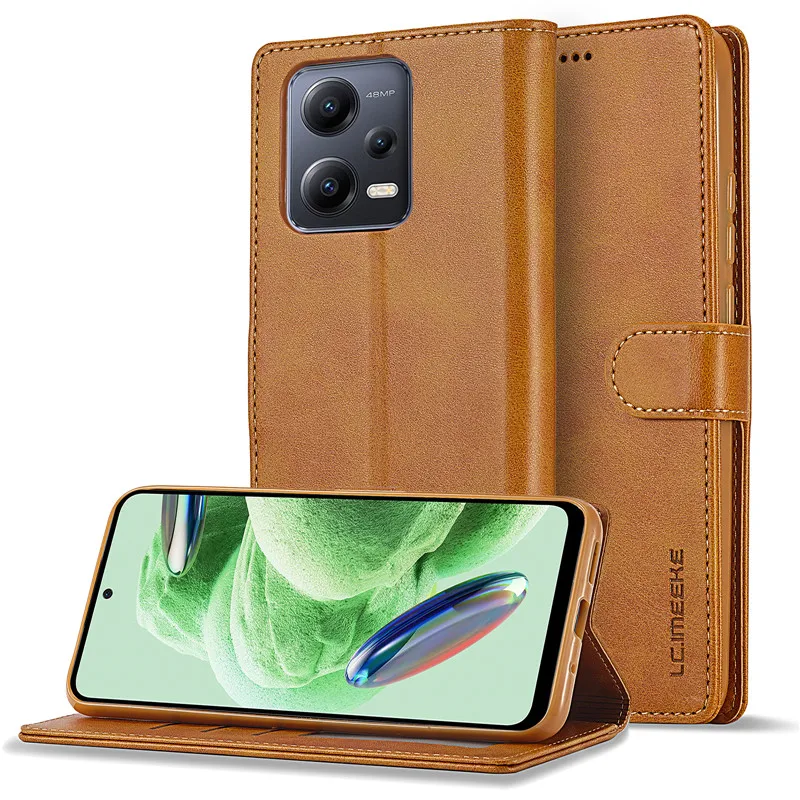 Новый модный роскошный кожаный чехол-кошелек с откидной крышкой для Xiaomi Poco X5