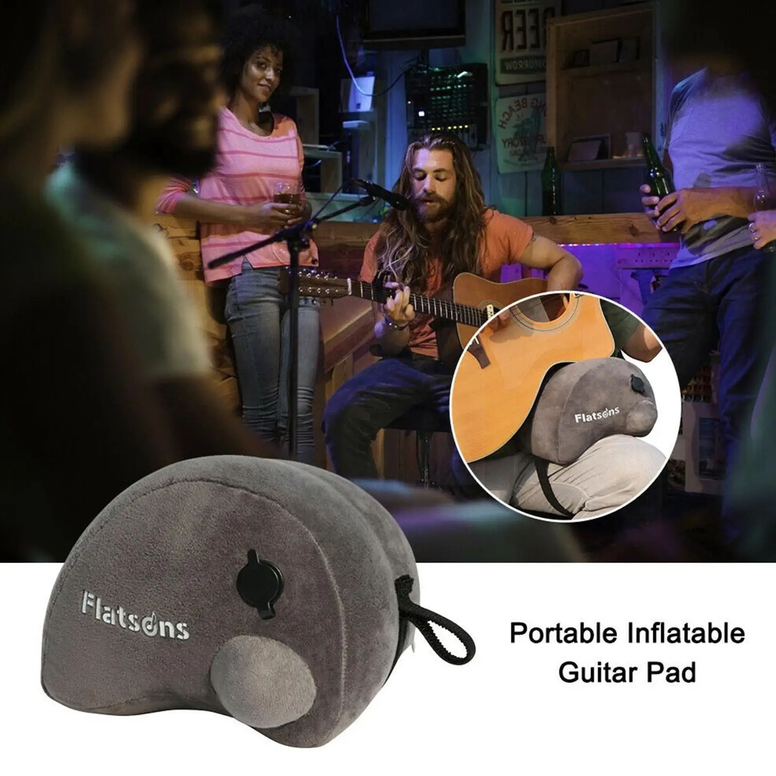 

Folk Classical Guitar Inflatable Pad Rest Support Cushion Pad Tools Guitar Band Cushion Elastic Stand Leg Playing Stand Y6U3