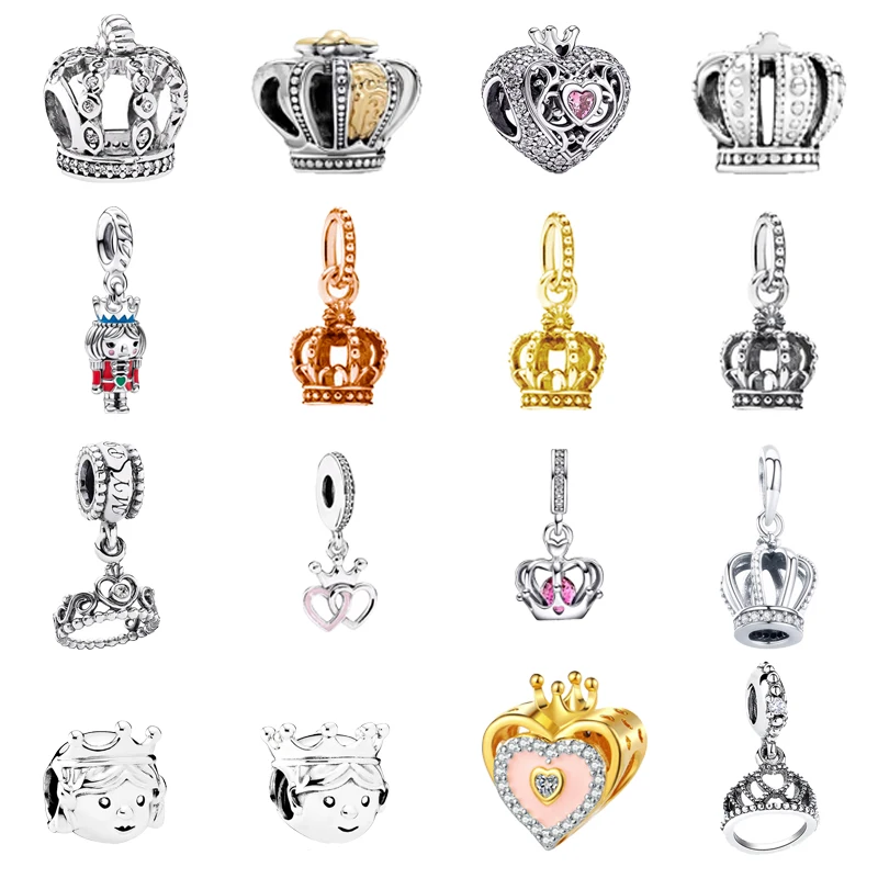 Лидер продаж серия королевских коронок розовое золото и золотые полые бусины