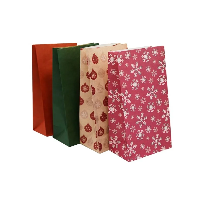 

Hot sale Retail Eco friendly Candies paper bag with no handle SOS flat bottom gift paper bag