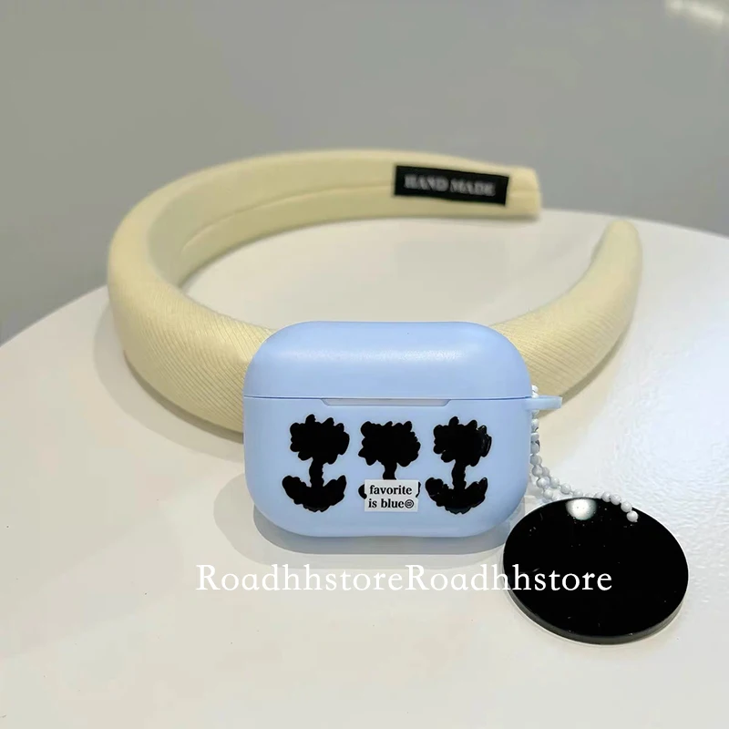 

Blue Earphone Cover for Apple AirPods 1 2 3 Pro Case Flower Headset TPU Box For Air Pod Pro Case Earphone Cover Accessories Capa