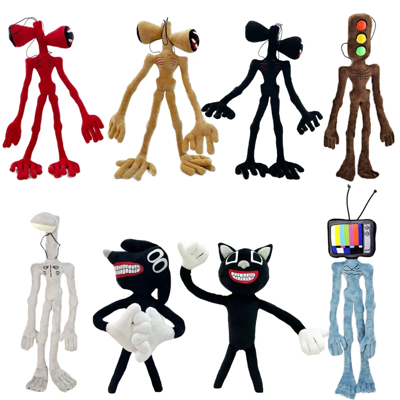 

Siren Head Black Red Scary Zombie Plush Toy Anime Stuffed Figure Horror Doll Sirenhead Soft Cartoon Cat Dog Animals Gift Pillow