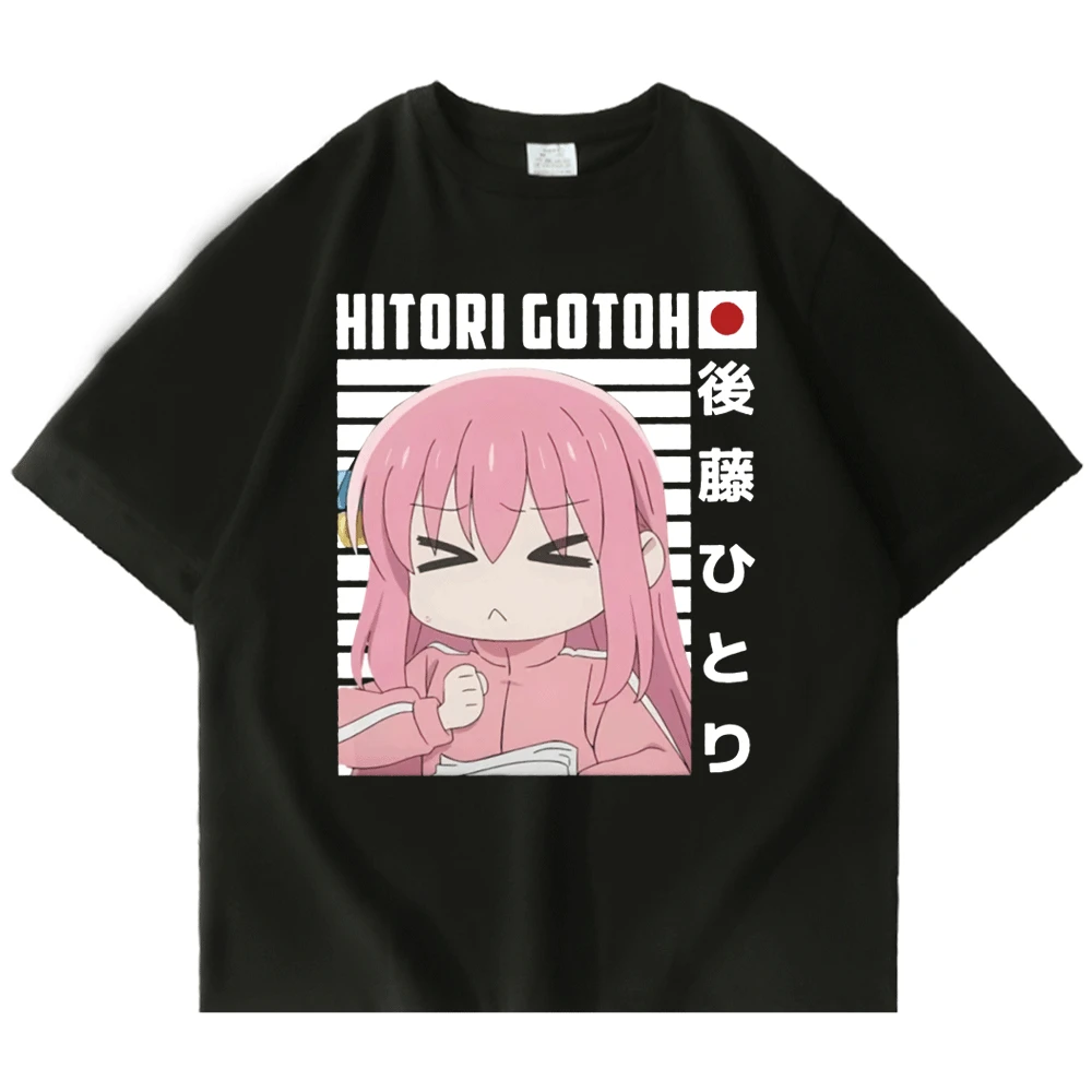 

Hitori Gotou Bocchi The Rock T-shirt for Men Women Fashion Oversized Short Sleeves Tee Shirt Japanese Anime T Shirt Streetwear
